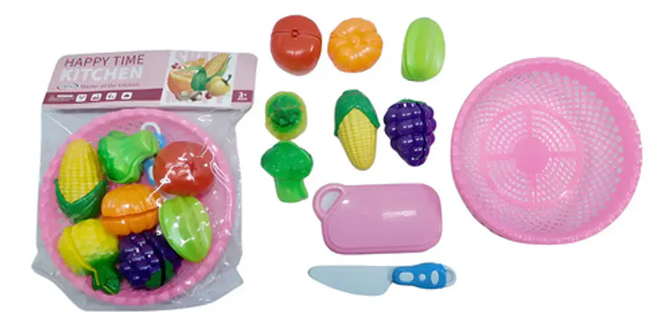 Frutas Losa Canasta Juguete Juego Cocina Niños Verduras Chef 1