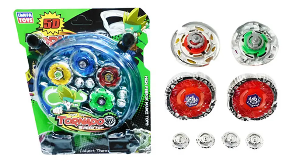 Estadio Batalla Beyblade Punta De Metal 4 Trompos Juguete 1