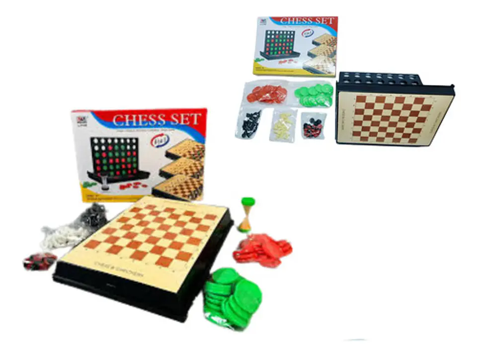 Juego 4 En 1 Juguetes  Ajedrez  Escalera Rummi 1