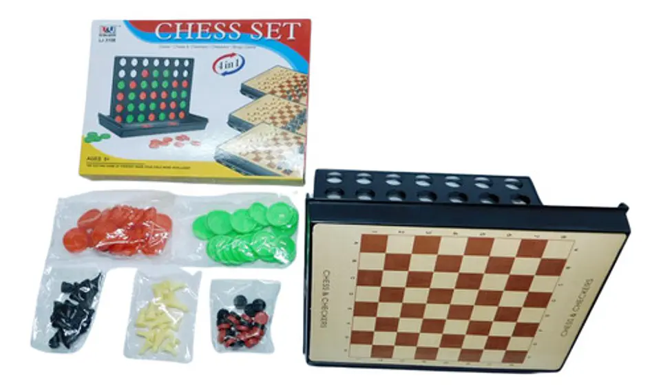 Juego 4 En 1 Juguetes  Ajedrez  Escalera Rummi 2