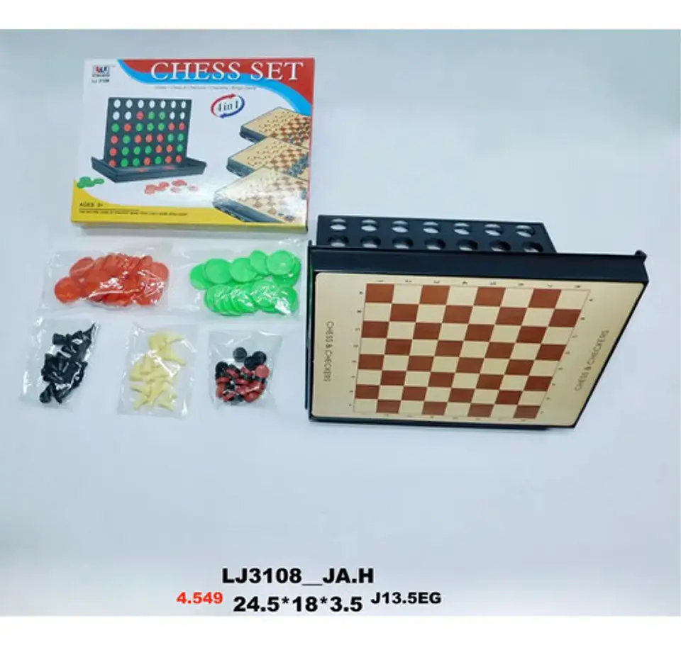 Juego 4 En 1 Juguetes  Ajedrez  Escalera Rummi 3