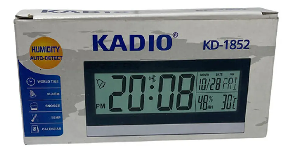 Reloj De Mesa Digital Con Temperatura Colores Negro Y Blanco 5