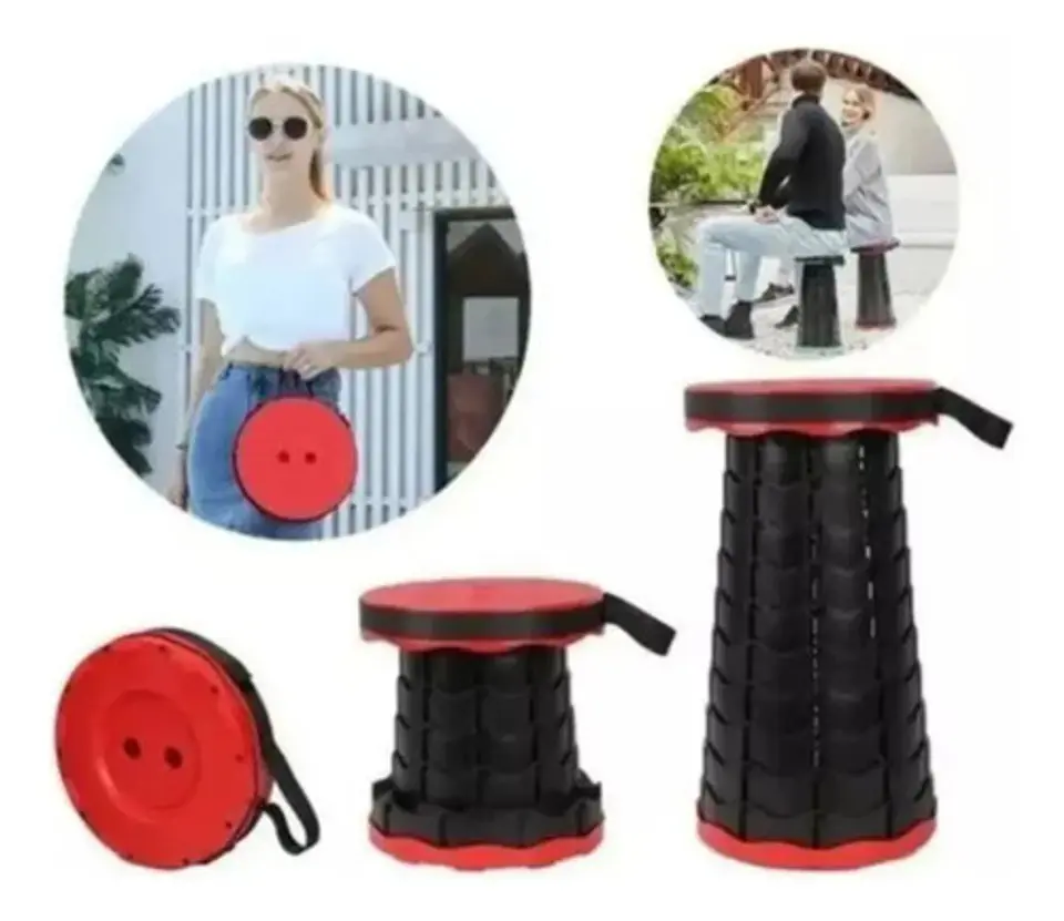 Silla Plegable Redonda Butaca Retráctil Resiste +100 Kg 2
