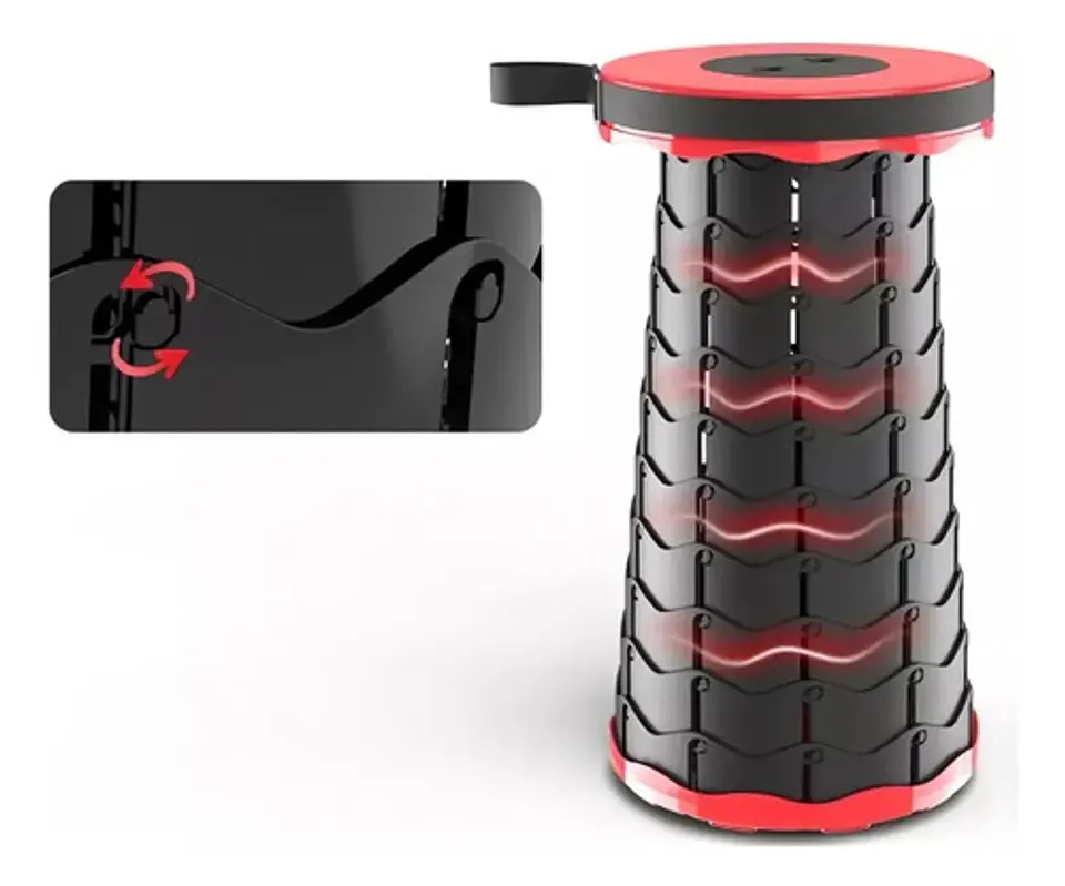 Silla Plegable Redonda Butaca Retráctil Resiste +100 Kg 7