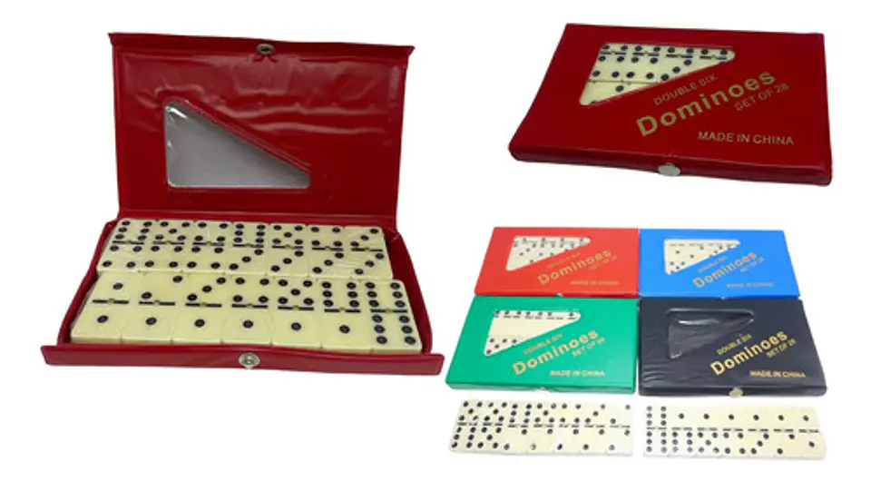 Juego De Mesa Domino Doble 6 Puntos Blanco Y Negro 28 Piezas 1