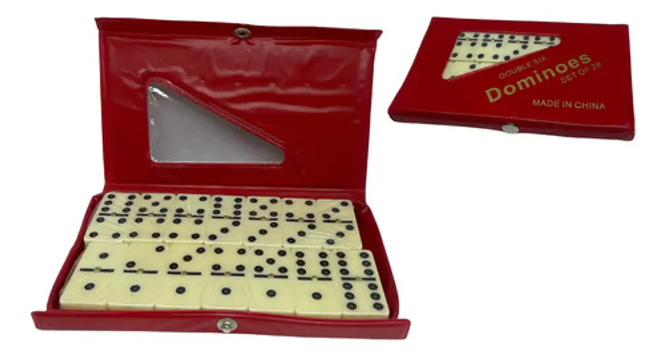 Juego De Mesa Domino Doble 6 Puntos Blanco Y Negro 28 Piezas 2