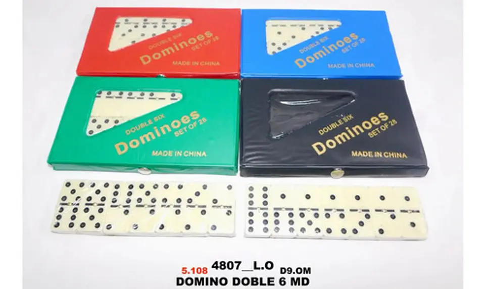 Juego De Mesa Domino Doble 6 Puntos Blanco Y Negro 28 Piezas 4