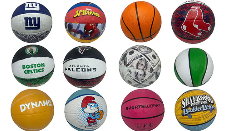 Mini Balón De Basquetbol Diseño De Colores Líneas Equipos 3