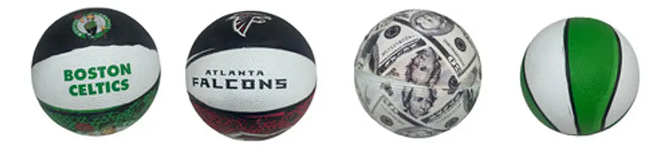 Mini Balón De Basquetbol Diseño De Colores Líneas Equipos 5