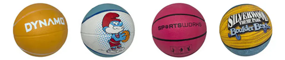 Mini Balón De Basquetbol Diseño De Colores Líneas Equipos 6