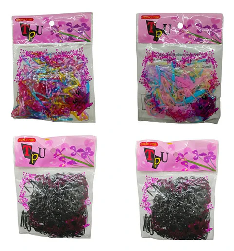 Bandas De Caucho Para El Pelo, Ligas Resistentes, Bolsas X4