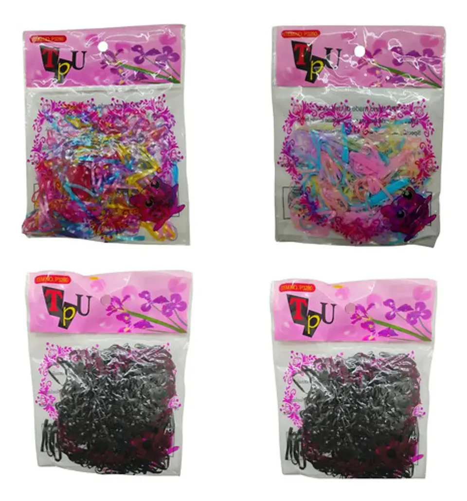 Bandas De Caucho Para El Pelo, Ligas Resistentes, Bolsas X4 1