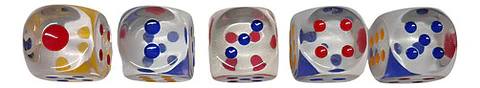 Dados Transparentes X5 Und Panela Juego Mesa 3 Cm