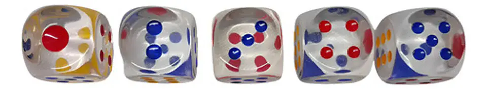 Dados Transparentes X5 Und Panela Juego Mesa 3 Cm 1