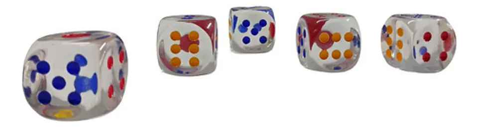 Dados Transparentes X5 Und Panela Juego Mesa 3 Cm 2