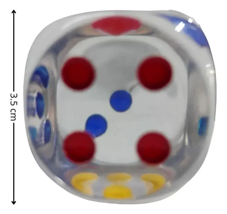Dados Transparentes X5 Und Panela Juego Mesa 3 Cm 3