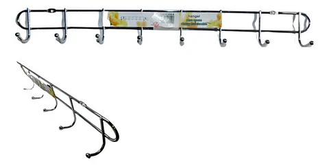 Perchero Organizador Soporte X 8 Ganchos Utensilios Plateado