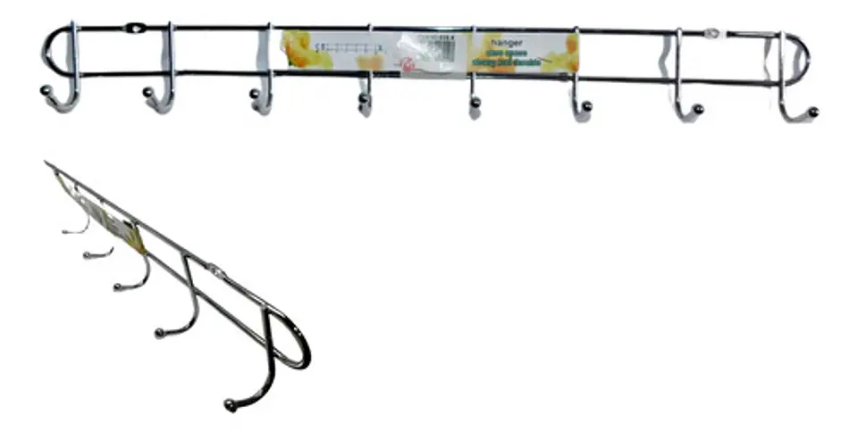 Perchero Organizador Soporte X 8 Ganchos Utensilios Plateado 1