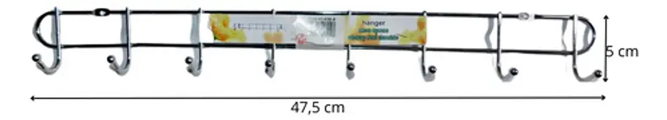 Perchero Organizador Soporte X 8 Ganchos Utensilios Plateado 3