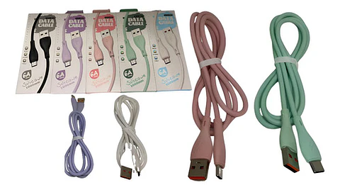 Cable Cargador Silicona Usb Tipo C 1m Colores Pastel 6aoutpu