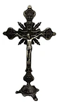 Crucifijo Pie Con Base Crucifixión Católica De Mesa Elegante - Miniatura 3
