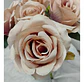 Ramo Flores Artificiales Mazugi Rosas 42cm Plástico Rosa Claro - Miniatura 2