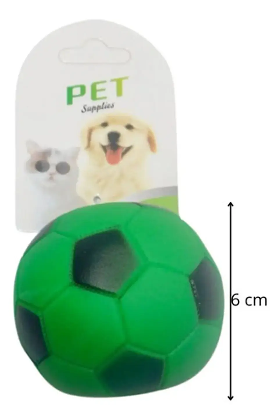 Juguete Pelota Hule Futbol Perro Mascotas 6 Cm X 2und Sonido 7