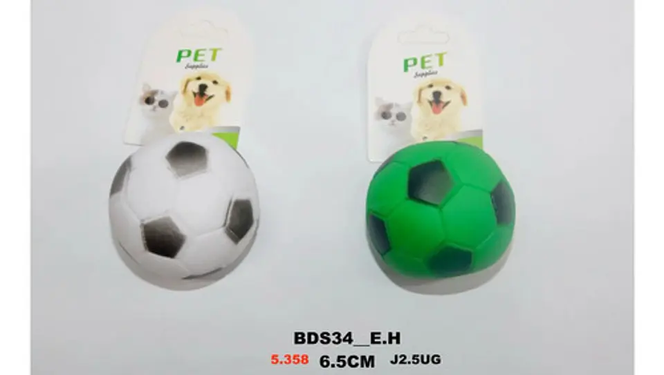 Juguete Pelota Hule Futbol Perro Mascotas 6 Cm X 2und Sonido 8