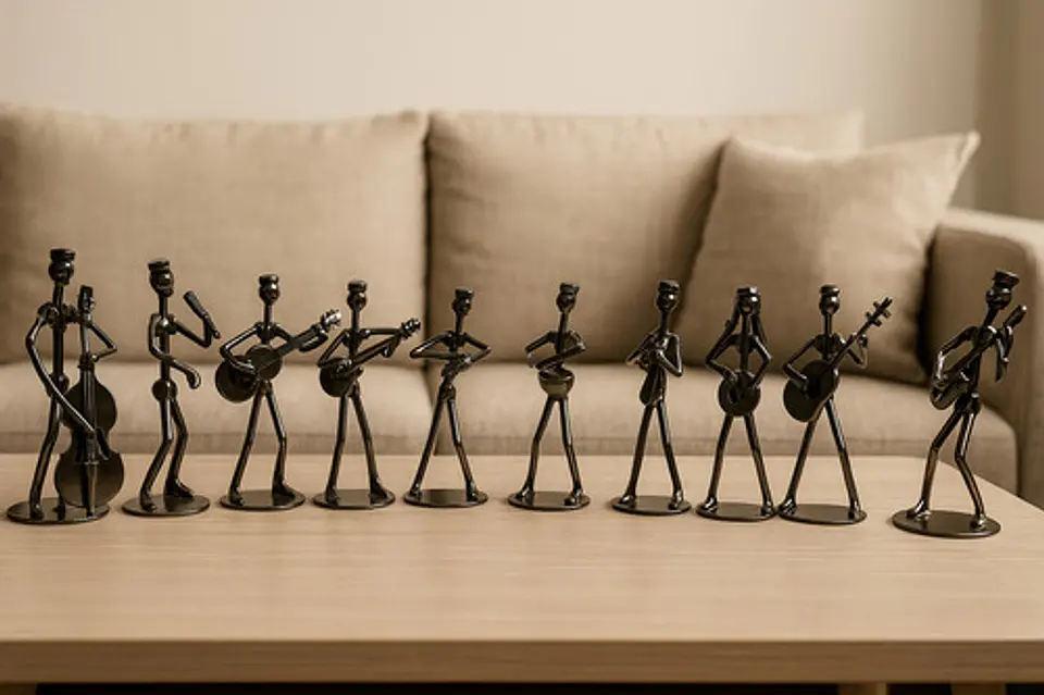 Set De 8 Figuras Metálicas De Músicos | Decoración Arte Mode 2