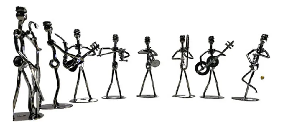 Set De 8 Figuras Metálicas De Músicos | Decoración Arte Mode 3