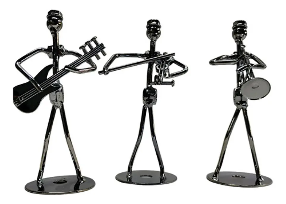 Set De 8 Figuras Metálicas De Músicos | Decoración Arte Mode 4