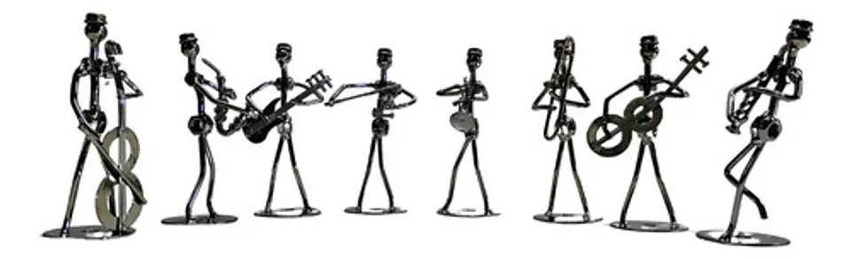 Set De 8 Figuras Metálicas De Músicos | Decoración Arte Mode 5