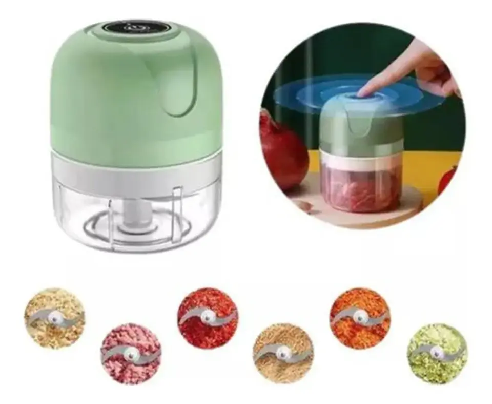 Picadora Trituradora De Alimentos Procesador Eléctrico Usb 2