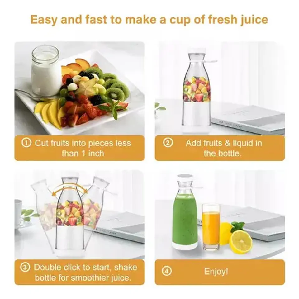 Mini Batidora Portátil De Leche Para Bebés Smoothie De 420ml 3