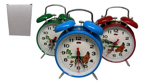 Reloj Despertador Grande Con Alarma Alta, Metálico 3 Colores