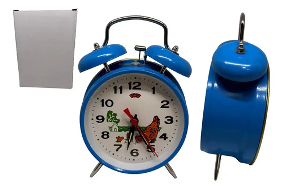 Reloj Despertador Grande Con Alarma Alta, Metálico 3 Colores 2