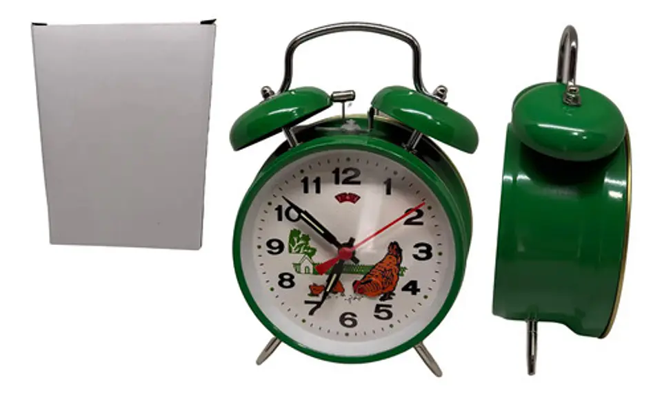 Reloj Despertador Grande Con Alarma Alta, Metálico 3 Colores 9