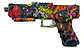 Modelo Glock Colorido Con Accesorios Y Silenciador Hidrogel - Miniatura 2