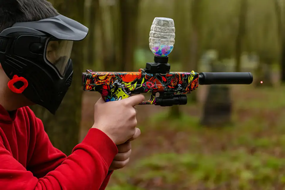 Modelo Glock Colorido Con Accesorios Y Silenciador Hidrogel 3