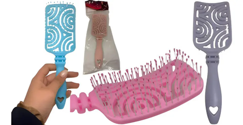 Cepillo Para Cabello Plástico Tipo Raqueta Colores Pasteles 1