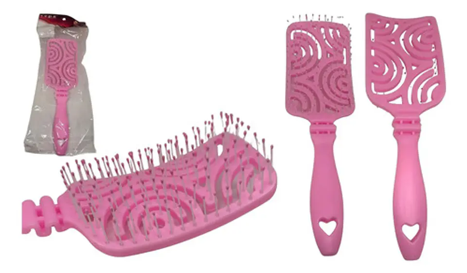 Cepillo Para Cabello Plástico Tipo Raqueta Colores Pasteles 2