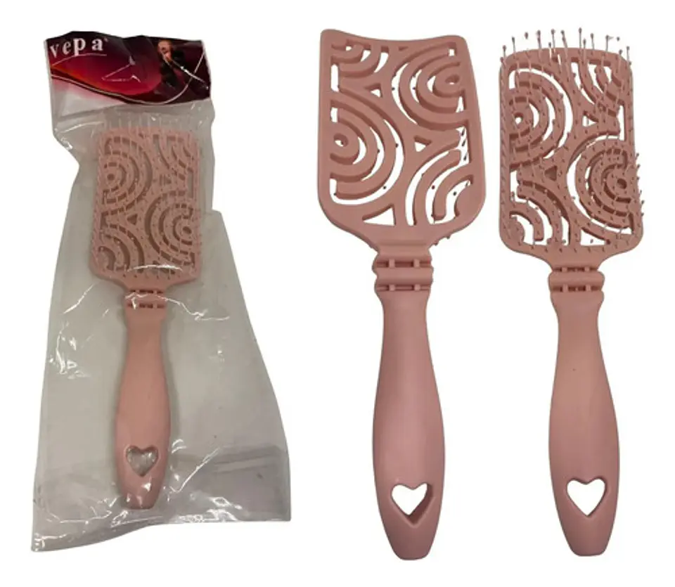 Cepillo Para Cabello Plástico Tipo Raqueta Colores Pasteles 3