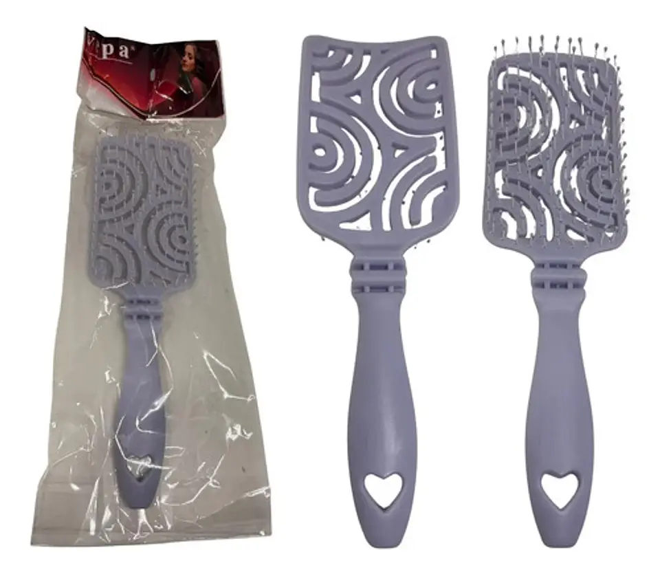 Cepillo Para Cabello Plástico Tipo Raqueta Colores Pasteles 4