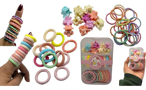 Kit De Ganchos Moñas Cabello Mini Caimanes Niña Piojitos Set