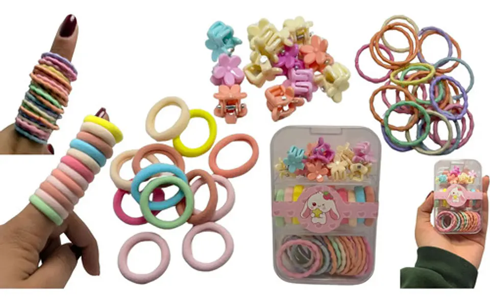 Kit De Ganchos Moñas Cabello Mini Caimanes Niña Piojitos Set 1
