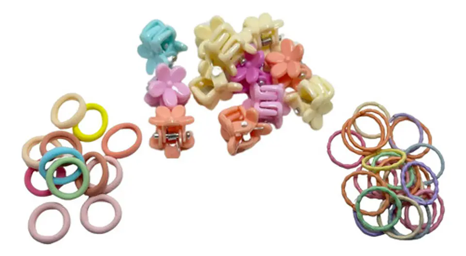 Kit De Ganchos Moñas Cabello Mini Caimanes Niña Piojitos Set 2