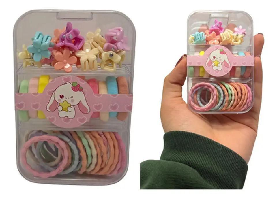 Kit De Ganchos Moñas Cabello Mini Caimanes Niña Piojitos Set 7