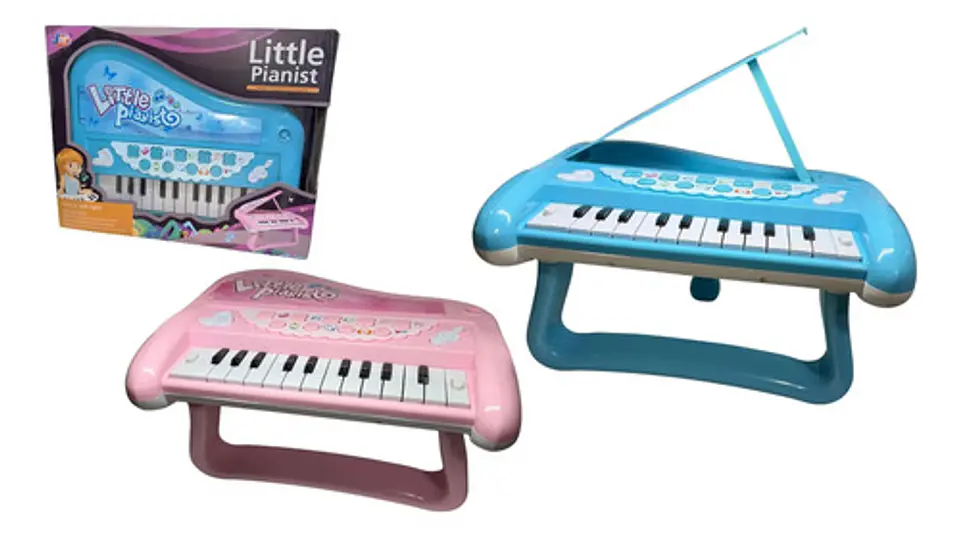 Piano Musical Bebe Juguete Luz Sonido Color Rosa Azul Niños 1