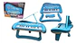 Piano Musical Bebe Juguete Luz Sonido Color Rosa Azul Niños - Miniatura 2
