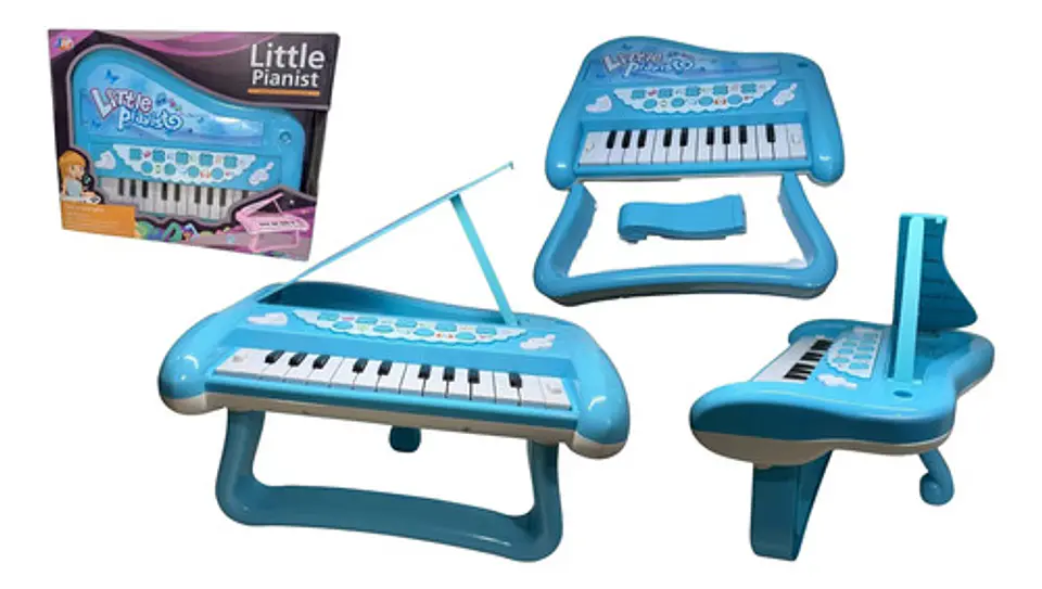 Piano Musical Bebe Juguete Luz Sonido Color Rosa Azul Niños 2